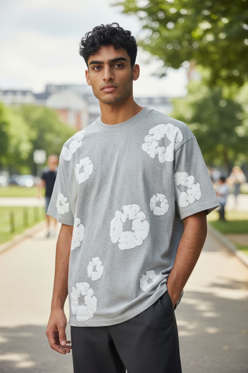 UNIKS WREATH FLOWER CREW T-SHIRT